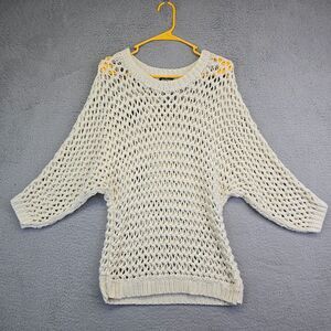 Tildon Sweater Womens M Loose Open Weave Mesh Knit Tunic Boho Fairy Cottagecore